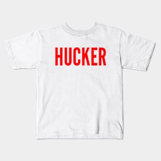 HUCKER Tall Red Logo Kids T-Shirt